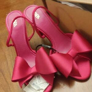Zara Pink Bow Heels